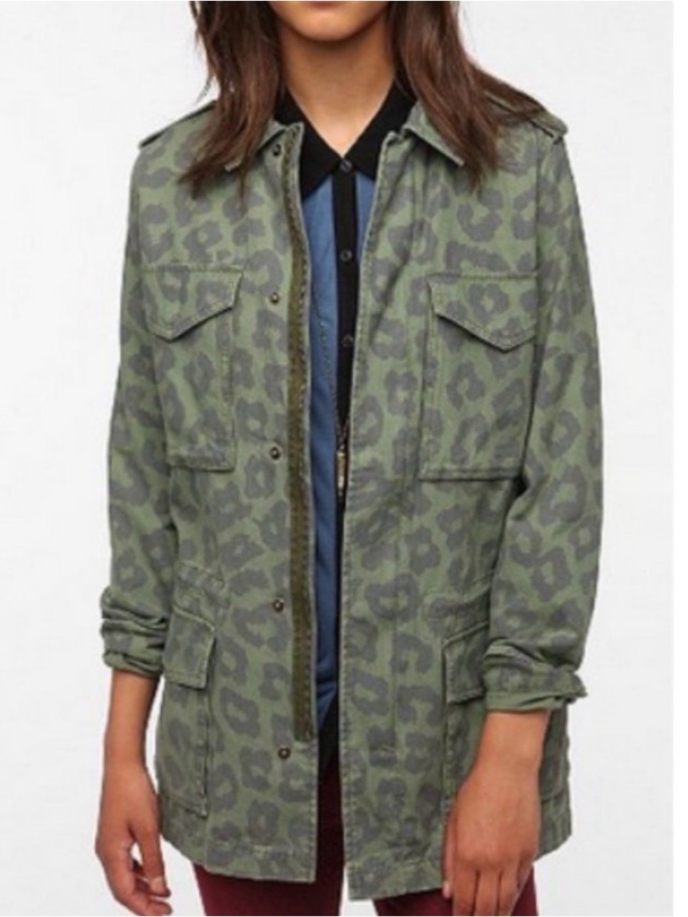 Ecote Leopard Army Military Jacket Urban Outfitter